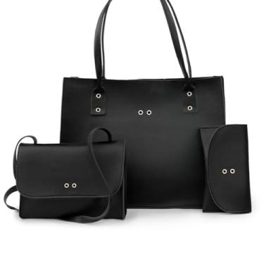 Imagem de Kit 3 bolsa feminina moda (Preto com Preto)