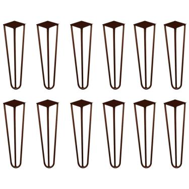 Imagem de Kit 12 Pés De Metal 30 Cm Mesa De Canto Rack E Puffs Bronze