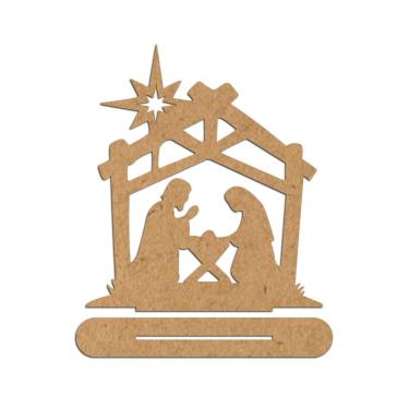 Imagem de Presépio 01 Mdf Cru Com Base 18cmx20cm - Cria Arte Laser Cru