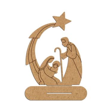 Imagem de Presépio 02 Mdf Cru Com Base 19cmx25cm - Cria Arte Laser Cru