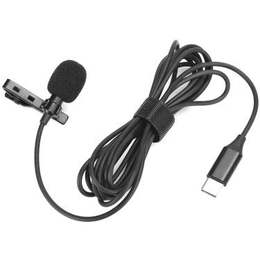 Imagem de Microfone De Lapela Com Cabo 1.5m E Plug Usb Tipo C