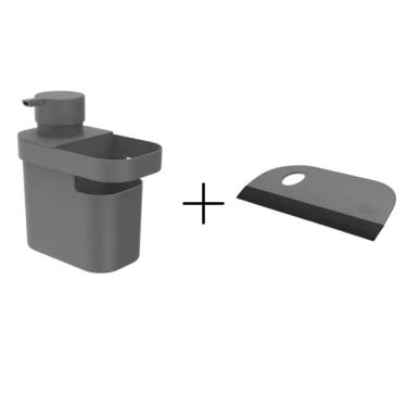 Imagem de Dispenser Detergente 650ml Com Rodo De Pia Compacto Chumbo