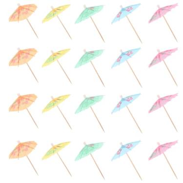 Imagem de LUOEM palhetas de coquetel parassol para coquetel, parassol para coquetel, cupcake, guarda-chuva, palhetas de parassol para festa havaiana, piscina, pacote com 50 (cores variadas)