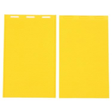 Imagem de 2PCs Folhas de Prensa de Cera de Abelha, Folha de Fundação de Cera de Abelha Flexível de Silicone 5,4 Mm para Apicultura Com Padrões de Favo de Mel Elevados 450x285mm 423x270mm (Amarelo)