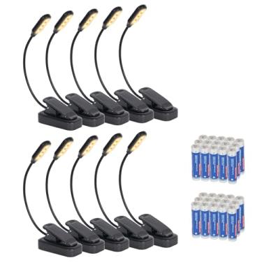 Imagem de Hilngav Pacote Com 10 Luzes Para Livros, De Leitura Livros Na Cama - Cuidado Os Olhos, 3 Cores, Escurecimento Contínuo, Luminária Mesa Pequena Flexível 360° Estudo, Luz Noturna Led Leve E Encaixe Am