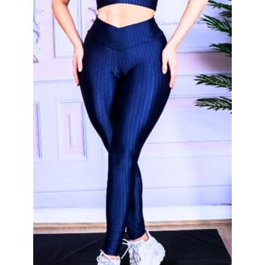 Imagem de Calça Legging Cirre 3D feminina      - Renluc Modas, Azul marinho, p