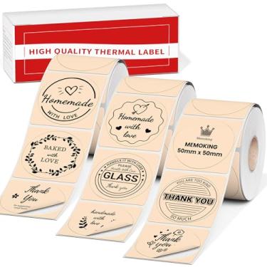 Imagem de Rótulo redondo M100, etiquetas térmicas M110 - 5.0 cm (50 mm) etiquetas adesivas adesivas circulares compatíveis com Phomemo M100 M110 M221 M220 M150 M250 M260 etiquetadora, para DIY, logotipo, design