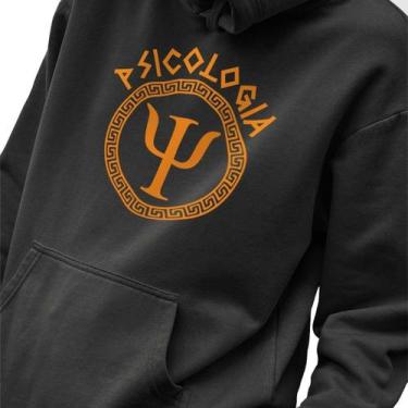Imagem de Blusa Moletom Masculino Estampado Grego Psicologia em Algodão Fio 30.1