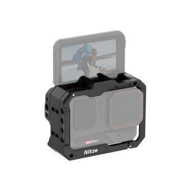 Imagem de Nitze Gaiola para Câmera de Ação Insta360 Ace Pro 2/ Ace Pro/Ace Estrutura de Alumínio com Sapata Fria, Interface Magnética de Liberação Rápida, Suporta Filmagem Vertical e Horizontal - T-IN03A