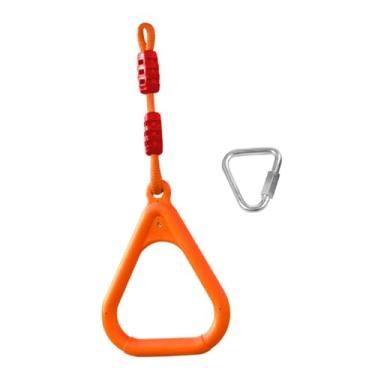Imagem de simhoa Argolas de ginástica para crianças, argolas de puxar, trapézio ajustável, academia para treinamento de força, acessórios para playground ao ar livre, Laranja