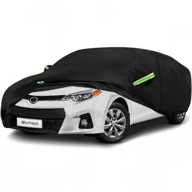 Imagem de Morhept Capa de carro personalizada para Toyota Corolla, à prova d'água, para todos os climas, cobertura externa completa, chuva, neve, capa de proteção UV com zíper de porta