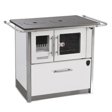 Imagem de Fogão A Lenha Eclipse Direito Branco Chapa Ferro Fundido N2