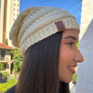 Imagem de Touca Caída Tricô Gorro Boina Beanie Lã Masculina Feminina Macio Quent