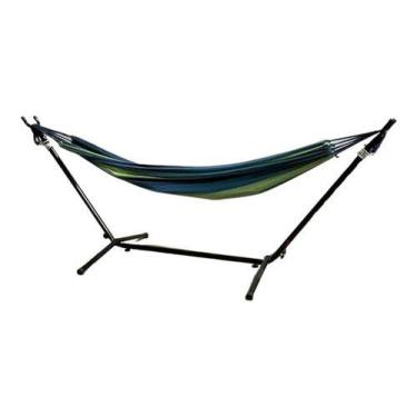 Imagem de Rede Descanso Suporte Desmontável Camping Área Lazer Azul - Importway