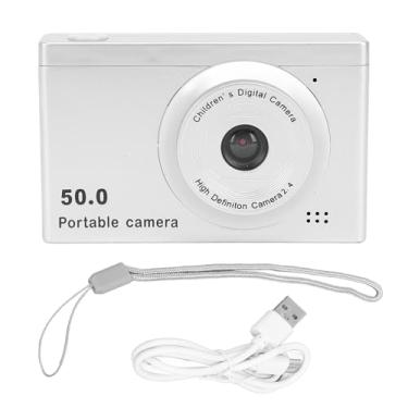 Imagem de Câmera Digital HD 50MP 1080p Vídeo 8x Zoom traseiro traseiro Câmera de selfie dupla traseira com filtros de jogos leves para crianças Fotografia portátil ABS 2.4in Screen 700mAh (Prata)