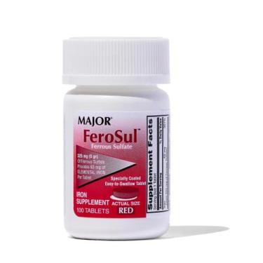 Imagem de Suplemento de ferro Major FeroSul Sulfato Ferroso 325 mg 100 comprimid