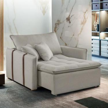 Imagem de Poltrona Cama 110cm Detroid Yescasa Linho