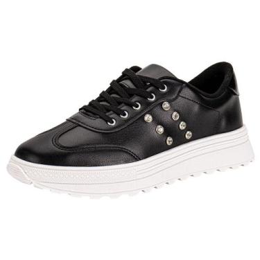 Imagem de Tênis feminino casual moleca 5809103, Preto, 37