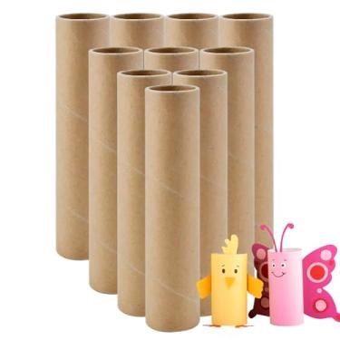 Imagem de Totolee Tubos De Papelão Grossos E Resistentes Para Artesanato 4,5 X 25 Cm - 10 Peças, Rolos Redondos Marrons Ocos Artesanato, Materiais Arte Faça Você Mesmo, Projetos Artesanais Sala Aula Família