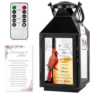 Imagem de HN HAIINAA Memorial Lantern Lanterna de luto de simpatia para perda de um ente querido Presentes em memória para perda de mãe pai irmã irmão presentes de lembrança