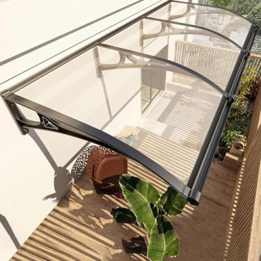 Imagem de Toldo De Dossel De Porta De Metal Abrigo De Chuva Para Varanda, Toldo De Varanda à Prova D'água Com Folha De Policarbonato Para Quintal De Pátio De Jardim, Prot, One Color, 60x100cm/24"x39