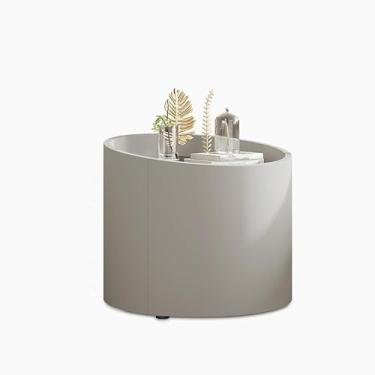 Imagem de Mesa De Cabeceira Vintage, Mesa De Cabeceira Redonda, Mesa De Cabeceira Sólida, Armazenamento Multifuncional, Mesa De Cabeceira Simples Para Quarto, Sala De Estar, 50x50x46CM