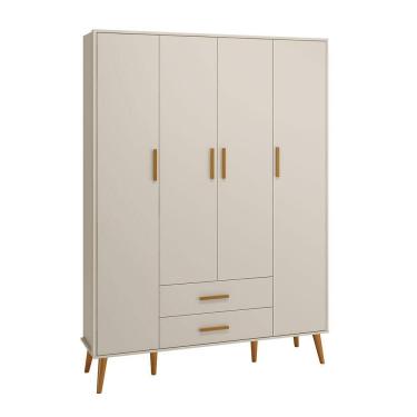 Imagem de Guarda Roupa Isis Retrô 4 Portas 2 Gavetas - Reller