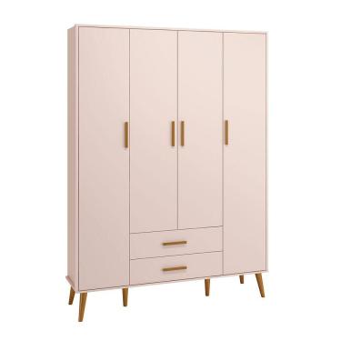 Imagem de Guarda Roupa Isis Retrô 4 Portas 2 Gavetas - Reller