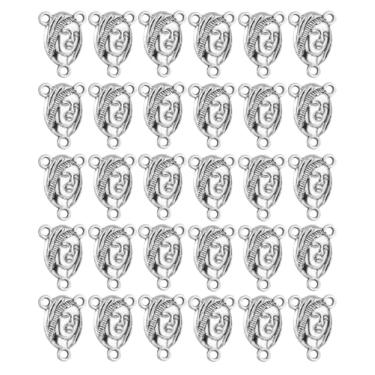 Imagem de Diyalo 3-Hole Holy Ave Maria/Miraculous Medal/Our Lady of Aparecida/Saint Bernadette of Lourdes Rosary Chaplet Connector DIY Jewelry Making Parts in Bulk (M-30pcs)