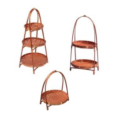 Imagem de Fenteer Pacote com 3 Cestas de Bambu para Uso em Casa