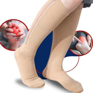 Imagem de Meia de Compressão 20 30 mmhg Com Ponteira Para Varizes e Má circulaçã
