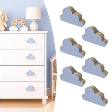 Imagem de 12 Puxadores Nuvem Céu Infantil Gaveta Móveis Cômoda Armário - Souveni