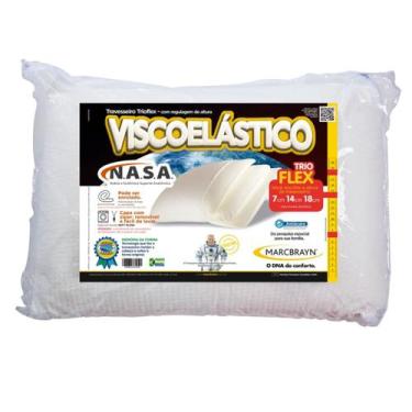 Imagem de Travesseiro Trioflex Viscoelástico Nasa MarcBrayn - 7cm / 14cm / 18cm