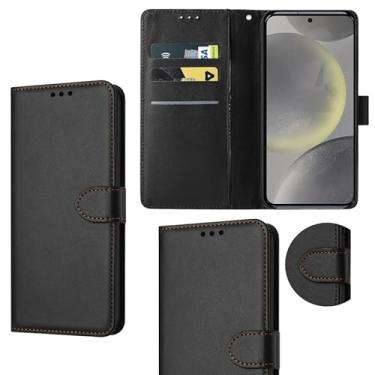 Imagem de Capa Carteira S24 Plus Compatível Samsung Porta Cartões Preta Capinha Flip Case