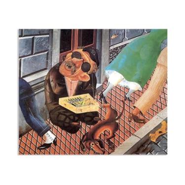 Imagem de Otto Dix Canvas Wall Art The Match Vendor I Posters and Prints Famous Oil Paintings Reproduções giclee art Pictures For Living Room Decor 35x30cm (14x12in) Emoldurado