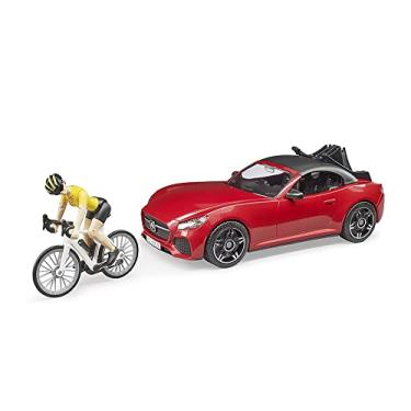 Imagem de Brinquedo Premium - Escala 1:16 - BRUDER - Carro Roadster com Ciclista