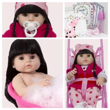 Imagem de Bebe Reborn Realista Girafa Recem Nascida Carrinho Infantil - Cegonha 