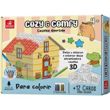 Imagem de Brinquedo para Colorir Casinha COMFY e COZY 3D com CARDS e Gizes de Ce