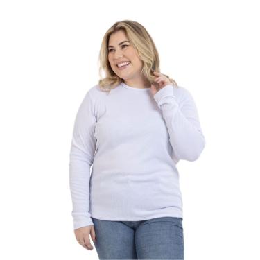 Imagem de Blusa Plus Size Feminina Manga Longa Gola Redonda Ribana-Feminino