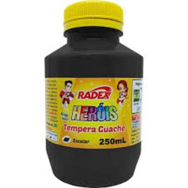Imagem de Tinta Guache Escolar 250ml cor Preto Radex