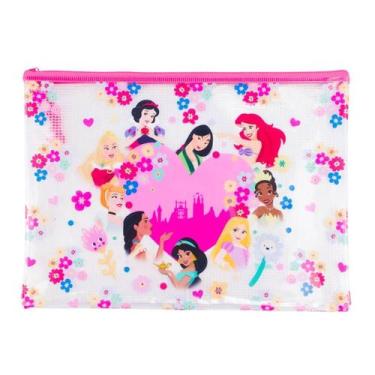 Imagem de Necessaire Estojo Transparente Princesas Coração 23x32cm - Disney