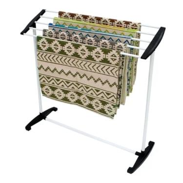 Imagem de Varal de Chão Multiuso Compacto Lavanderia Secar Roupas - Cinza