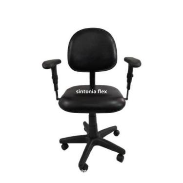 Imagem de Cadeira Executiva Com Braço Regulagem Corano Preto - Sintonia Flex