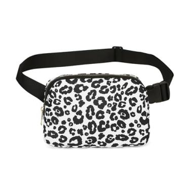 Imagem de Bolsa de cintura moderna pochete feminina e masculina, bolsa transversal com alça ajustável para viagens, corrida, caminhada, caminhada, Leopardo, preto, Tendência