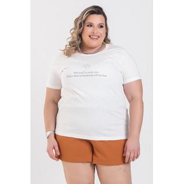 Imagem de T-shirt Feminina Plus Size Malha Algodão Estampada "THE SECRET IS ONLY