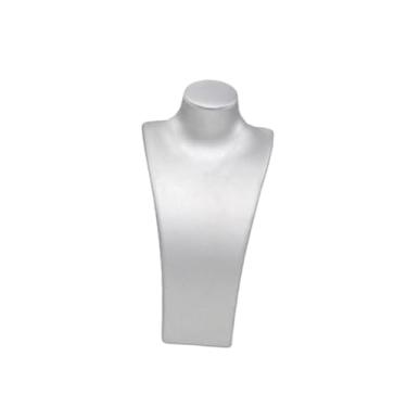 Imagem de Colaxi Suporte para exibição de busto de colar, suporte para manequim de colar, decoração, elegante, prateleira de armazenamento, presente feminino, couro, Prata, 14cmx7cmx27cm