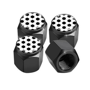 Imagem de Pacote com 4 tampas de haste de válvula de pneu, tampas de haste de roda de carro, tampas de válvula de ar de alumínio, ajuste universal para carros, SUVs, caminhões, bicicletas e motocicletas