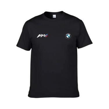 Imagem de Camiseta Unissex De Algodão BMW Verão Clássico Logotipo Estampado Moda