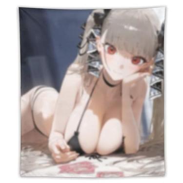 Imagem de LIEGBMEU Tapeçaria sexy de anime menina 127 x 152 cm arte de colcha de parede decoração de tapeçaria caprichosa AF133