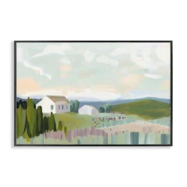 Imagem de Stupell Industries Hillside Haven Cottage Design de arte giclée emoldurado preto por Elara Yasna, 20 x 30